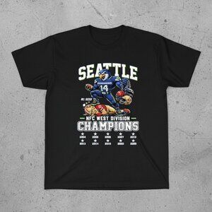 Seattle Seahawks 2025 NFC West Division Champions Black Graphic Tee